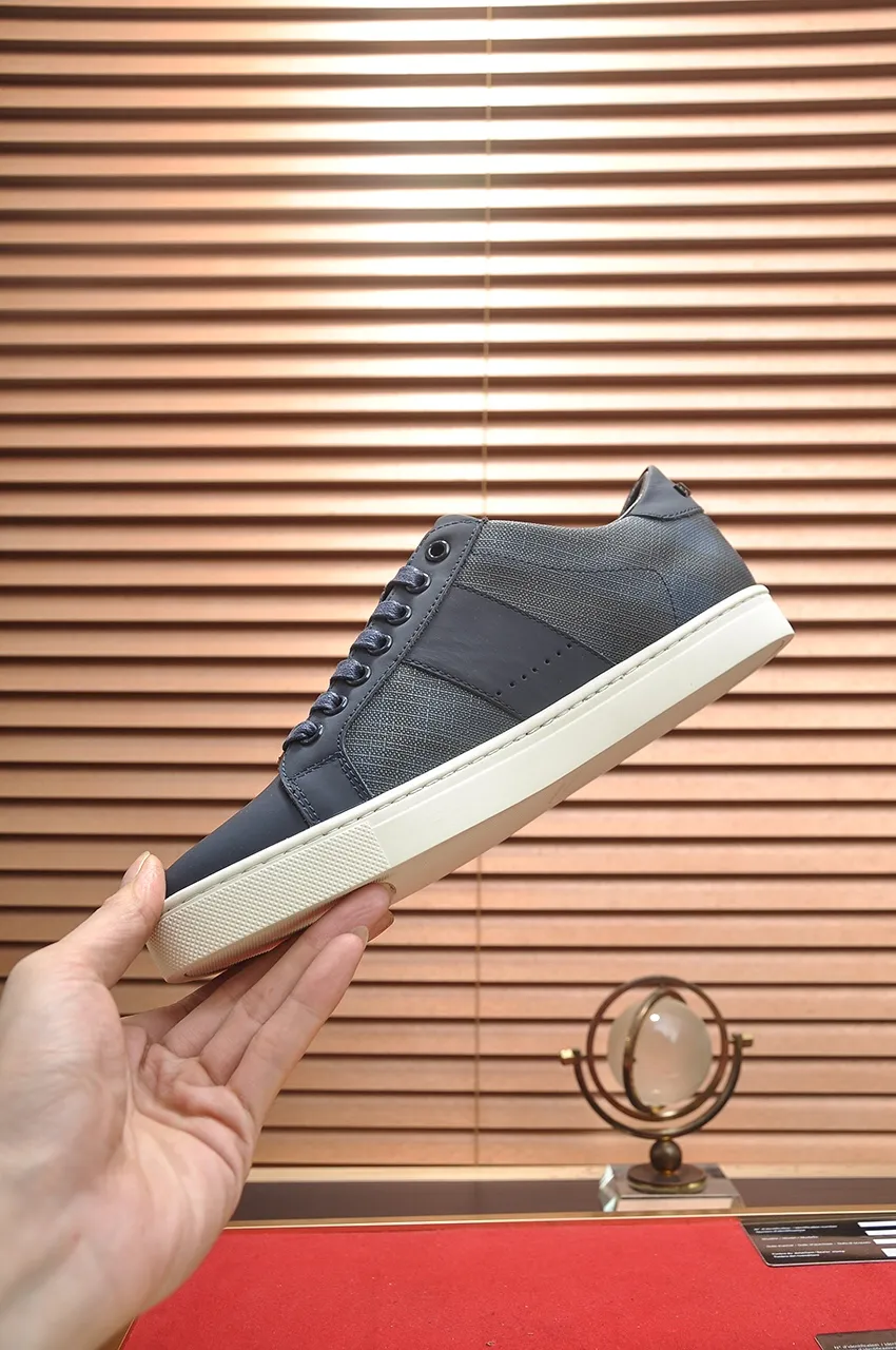 Men's shoes💰480💶[Burberry] (cowhide lining) classic low-top sneakers｜Imported cowhide with classic plaid fabric｜Cow leather lining｜Original outsole｜Fine workmanship and comfortable to wear Size: 38-44 (customized at 45)